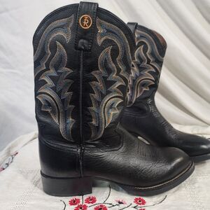 Tony Lama Black Leather Boots